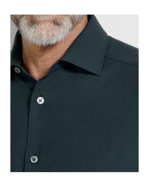Zegna Blue Button-Fastening Shirt for men