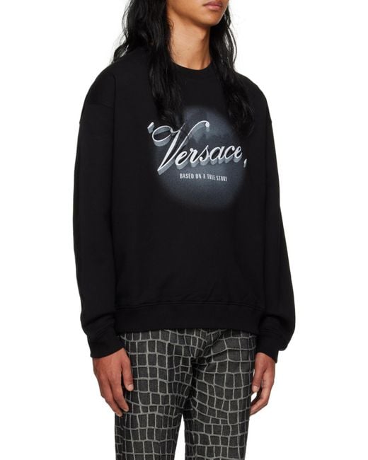 Versace Black Graphic-Print Sweatshirt for men