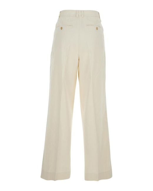 DUNST Natural Pleated Chino Pants