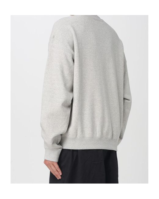 Jil Sander Gray Logo-Embroidered Crew-Neck Sweatshirt for men