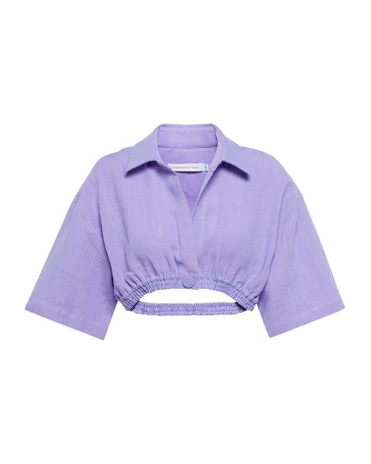 Christopher Esber Purple Cutout Cropped Top