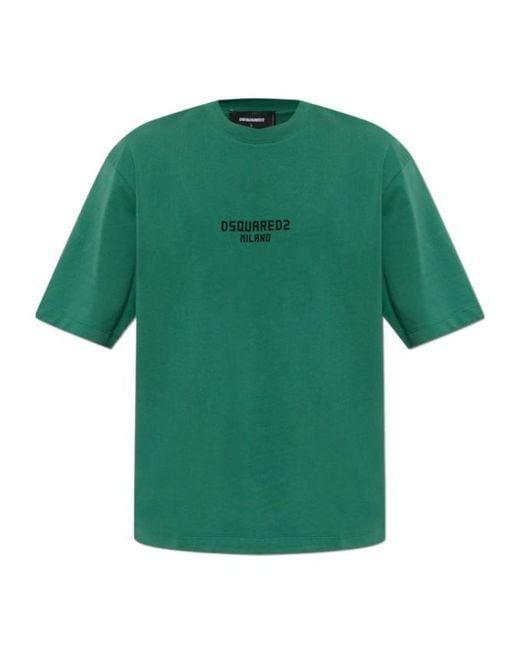 DSquared² Green Short-Sleeved T-Shirt for men