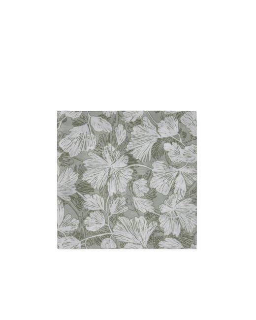 Brunello Cucinelli Gray Floral-Printed Square Scarf