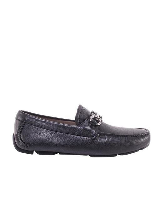Ferragamo Blue Ferragamo Gancini Ornament Loafers for men