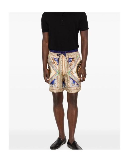 Casablanca Blue Take Me To Church Satin Shorts for men