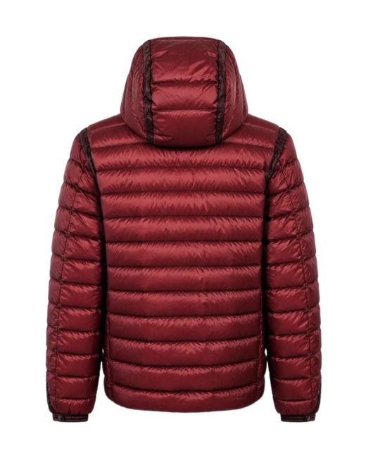 C P Company Red Quilted Down Jacket With Goggle Details for men