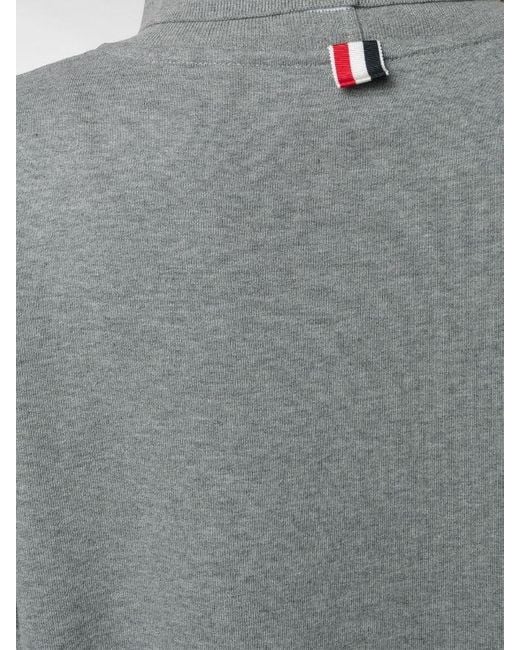 Thom Browne Gray Four-Stripe High-Neck Sweater