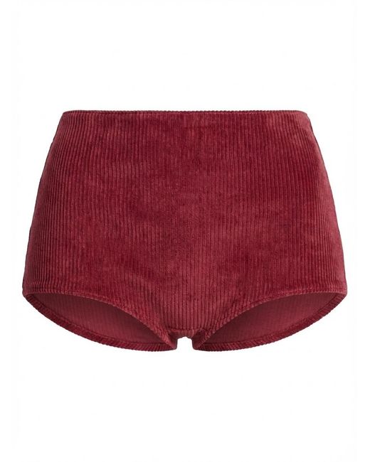 Gucci Red Leather Mini Shorts