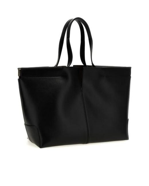 Tod's Black Logo Debossed Medium Tote Bag