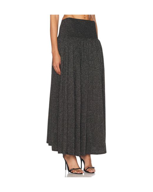 Zimmermann Black Crush Gathered Maxi Skirt