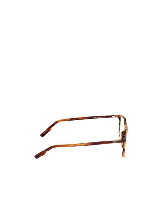 Zegna Metallic Geometric Frame Plain Glasses for men