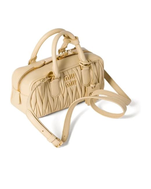 Miu Miu Natural Arcadie Matelassé Nappa Leather Bag