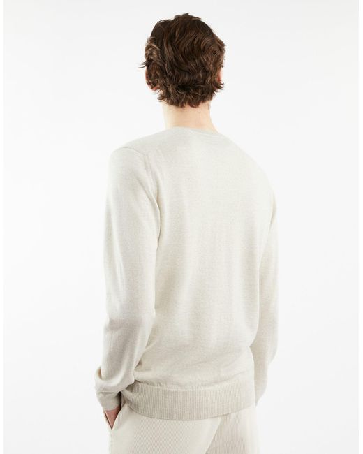 Fay White Crew-Neck Knitted Sweater for men