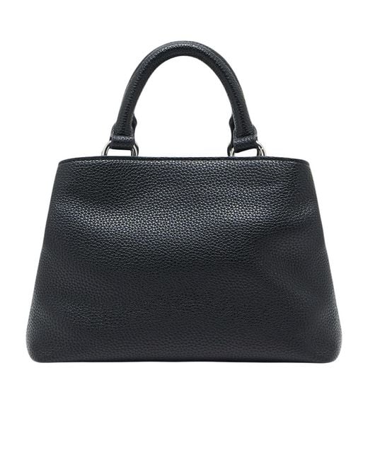 ARMANI EXCHANGE Black Logo-Detail Pocket Tote Bag