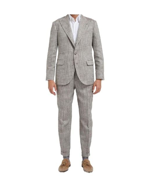 Brunello Cucinelli Gray Long-Sleeved Suit for men