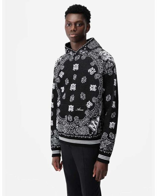 Amiri Black Bandana Hoodie for men