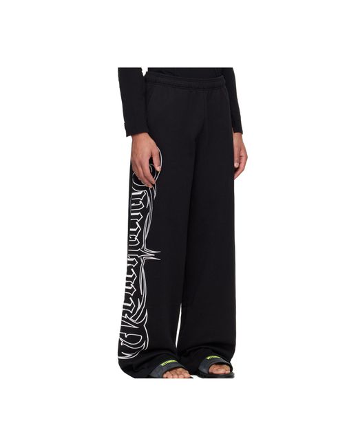 Vetements Black Logo-Embroidered Trousers for men