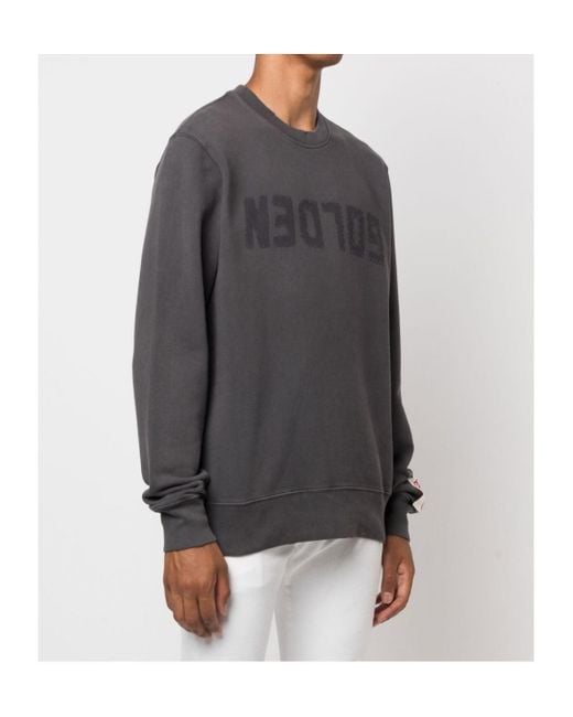 Golden Goose Deluxe Brand Gray Logo Printed Crewneck Sweatshirt for men