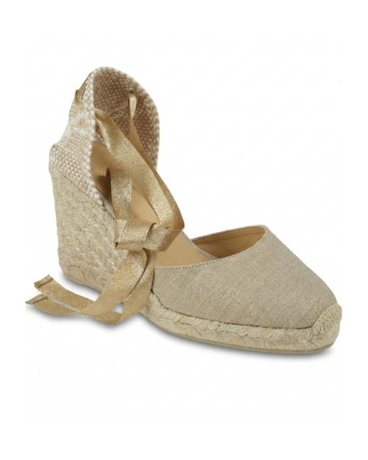 Castaner Natural Round-Toe Wedge Heels