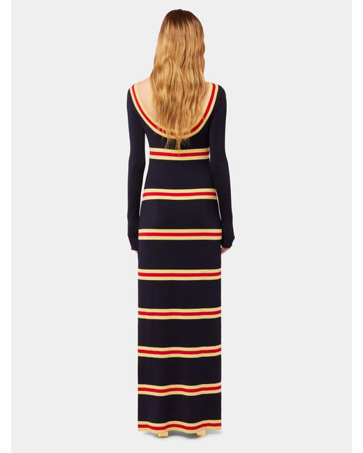 Rabanne Blue Logo Long-Sleeved Dress