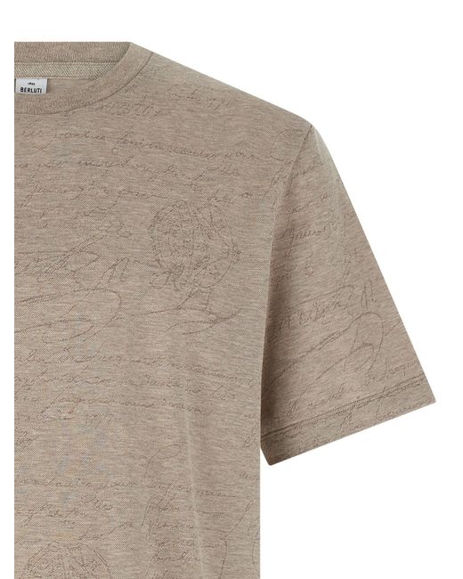 Berluti Gray Crew Neck Short-Sleeved T-Shirt for men