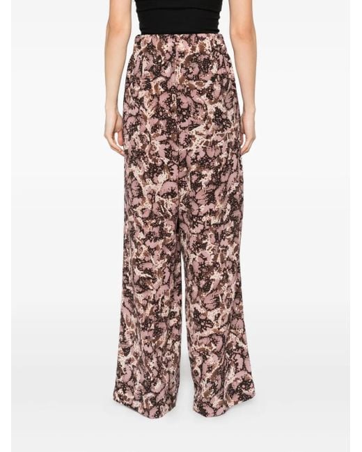 Dries Van Noten Red Patterned Casual Pants