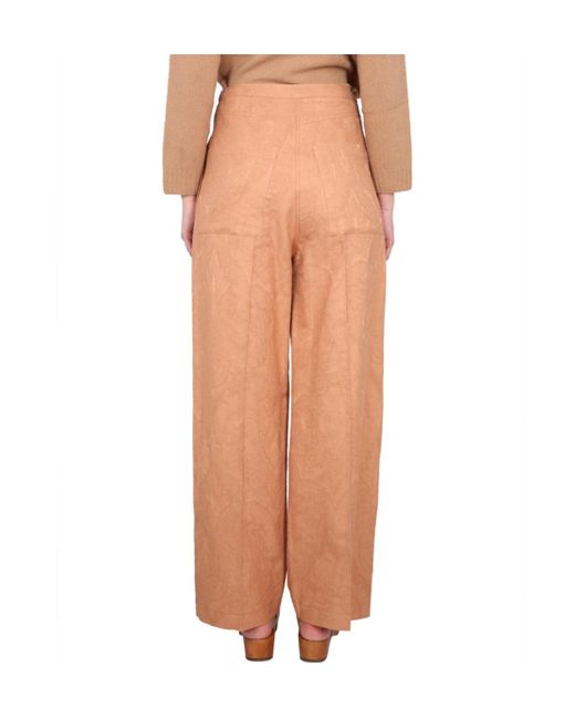 Alysi Multicolor Ajoure High-Waisted Wide-Leg Trousers