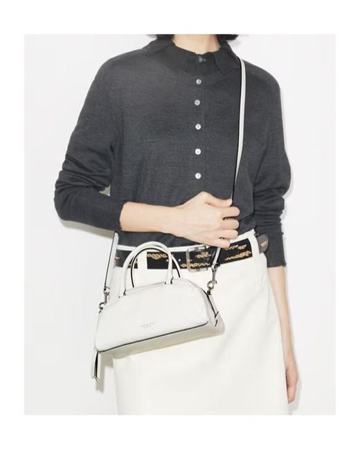 Tory Burch White Small Bowler Tote Bag