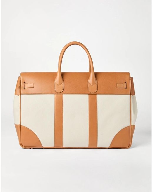 Brunello Cucinelli Brown Leather-Trimmed Canvas Holdall for men