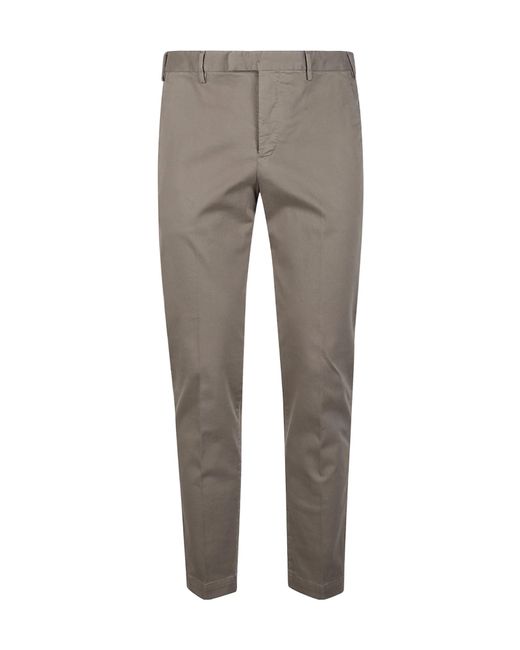 Pt Pantaloni Men's Gray Belt Loop Casual Pants