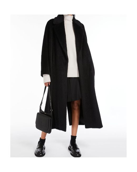 Max Mara Blue Wool And Cashmere Belted Coat