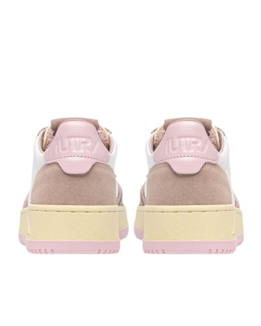 Autry Pink Medalist Low-Top Sneakers