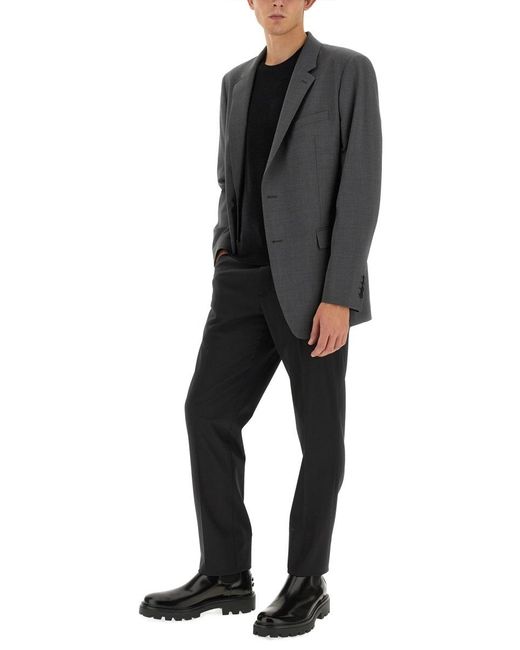 Theory Gray Single Breasted Straight Hem Jacket for men