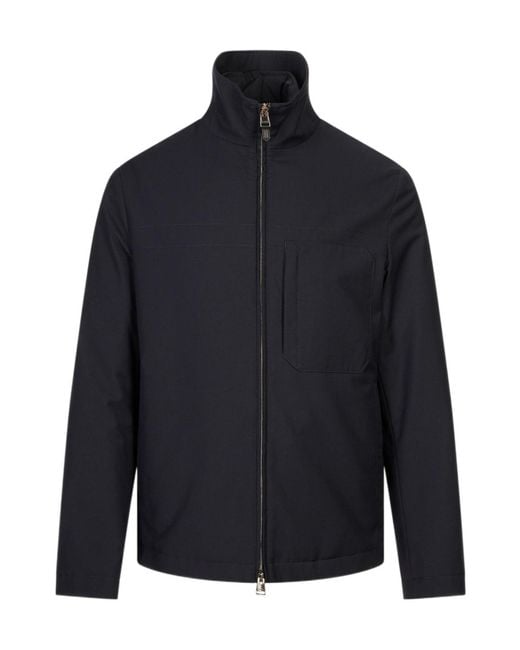 Canali Blue Long-Sleeved Casual Jacket for men