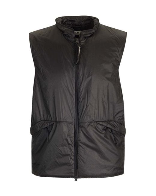 C P Company Black Lens-Detail Padded Gilet for men