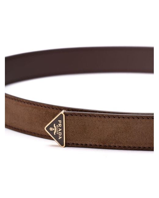 Prada White Logo Plaque Buckle Belt