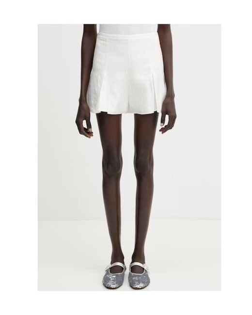 ROTATE BIRGER CHRISTENSEN White Striped Flared Shorts