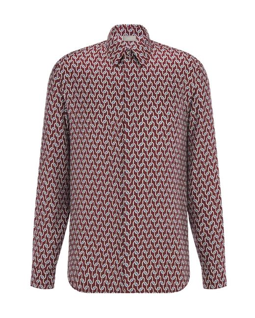 Dior Red Shirt With Entrelacé Motif for men