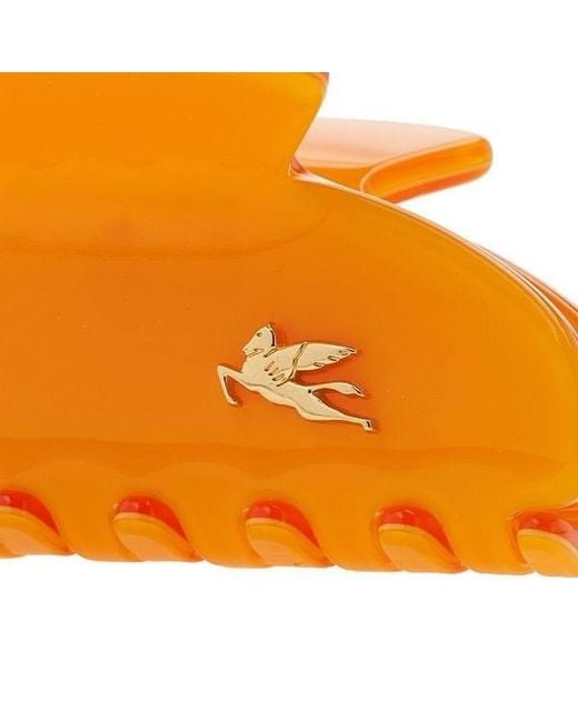 Etro Orange Logo Hair Accessories