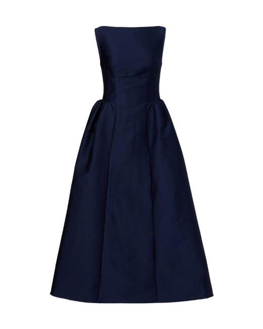 Roland Mouret Blue Taffeta Midi Dress
