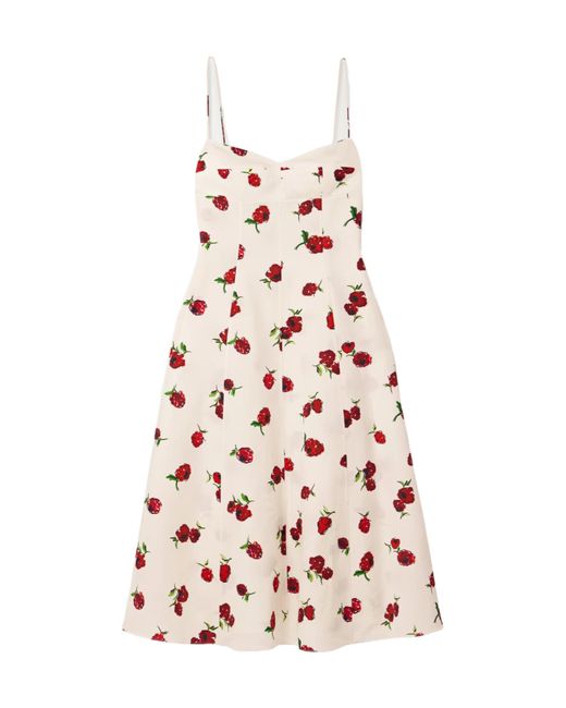 Khaite Pink Isabella Floral Printed Midi Dress
