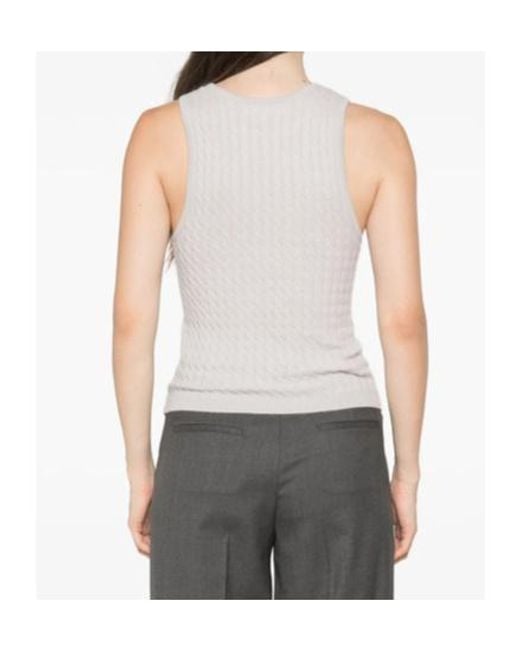 Lisa Yang White Crew-Neck Knit Vest
