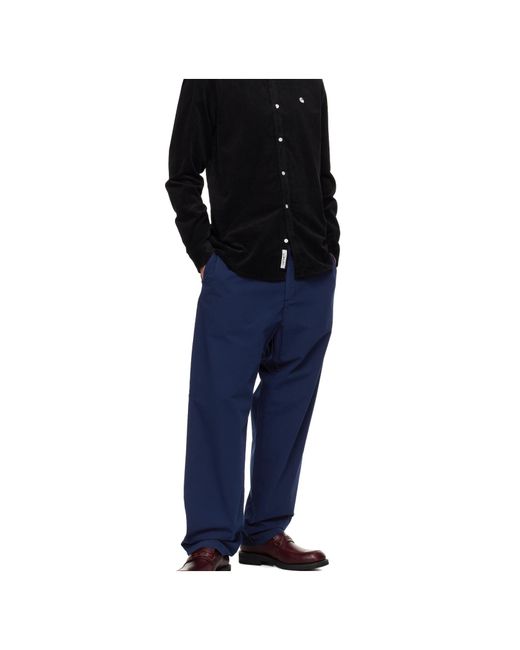 Carhartt Blue Logo-Patch Trousers for men