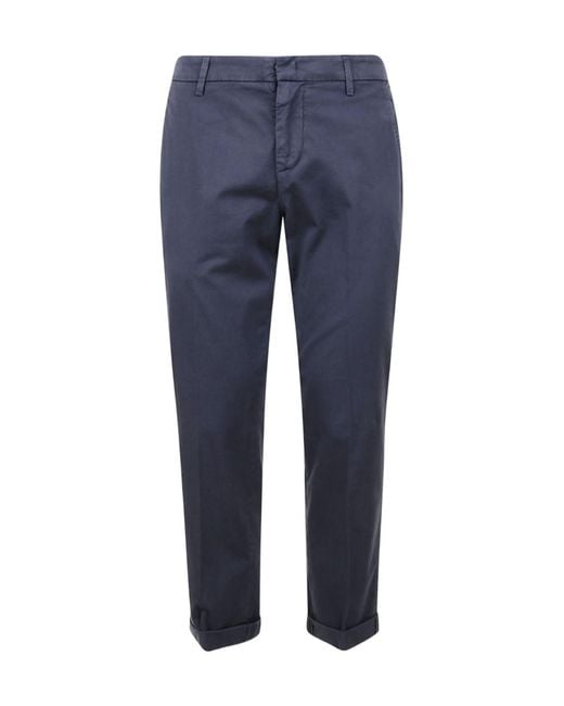 Dondup Blue Slim Cuffed Pants for men