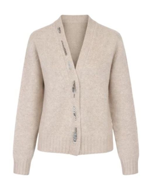 Fabiana Filippi Natural Long-Sleeved Knitted Cardigan