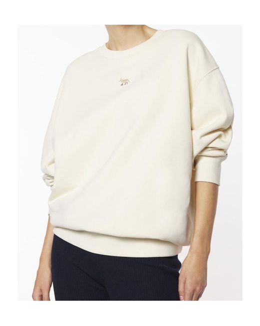 Maison Kitsuné White Maison Kitsuné Baby Fox Patch Oversize Sweatshirt