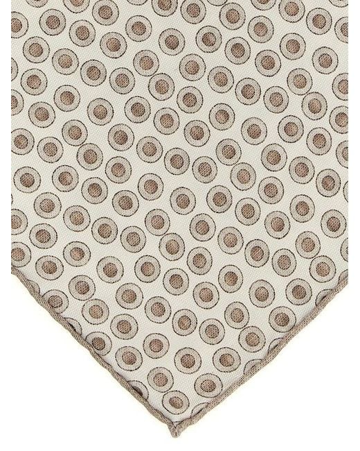 Brunello Cucinelli Natural Polka-Dot Pocket Square for men