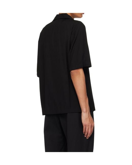Amiri Black Varsity Patch Camp Logo Shirt for men