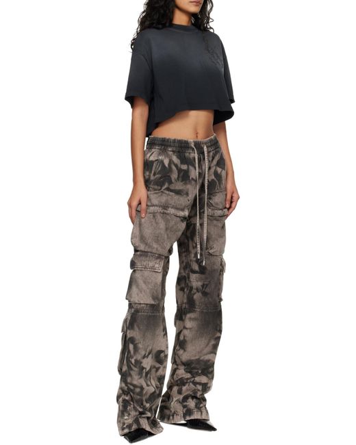 Amiri Blue Logo Detail Cropped Top