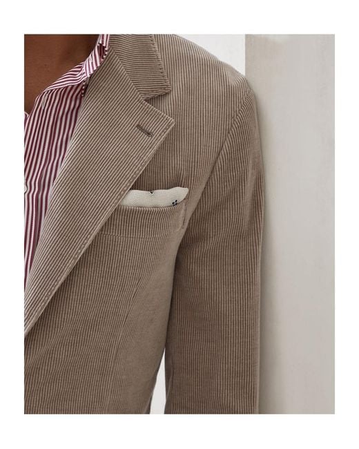 Brunello Cucinelli Gray Corduroy Blazer for men